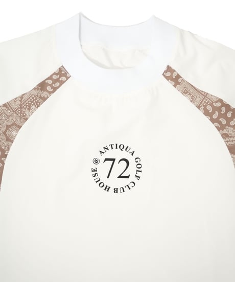 【ANTIQUAGOLF×STCH】UNISEX(ユニセックス)paisley×logo tops-white