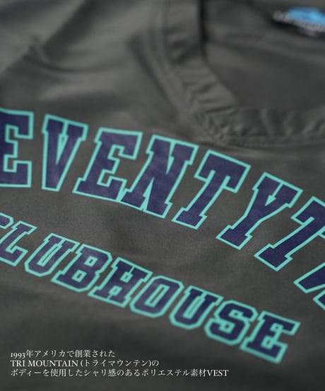 STCH 【college logo nylon vest- charcoal gray】