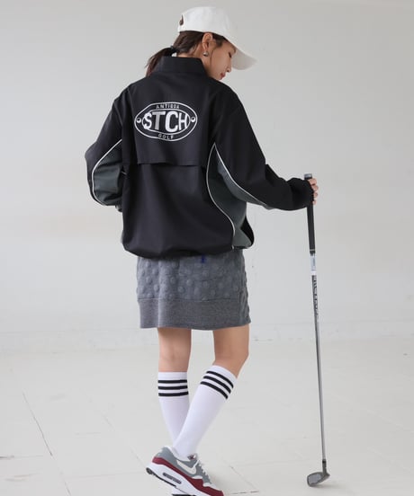 【ANTIQUAGOLF×STCH】 Half Zip LOGO Tops-black