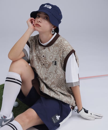 【 ANTIQUAGOLF×STCH 】paisley pattern vest-beige