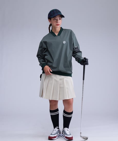 【ANTIQUAGOLF×STCH】v-neck logo tops-green