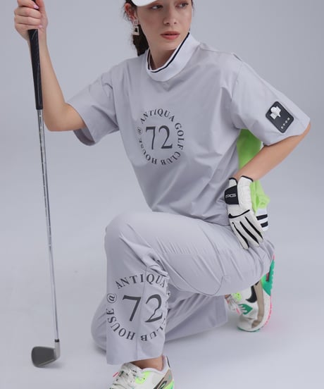 【 ANTIQUAGOLF×STCH 】backcolor mockneck tops-lightgray