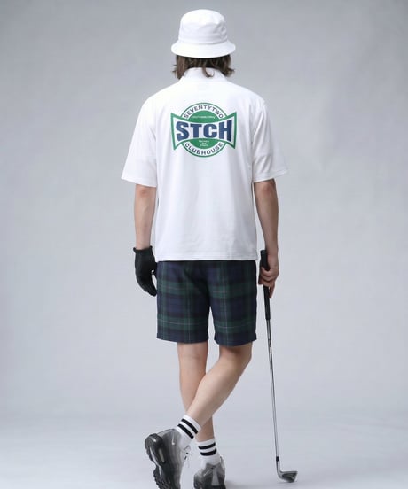 STCH ORIGINAL 【mock neck STCH FAIRWAYS & GREENS-white】