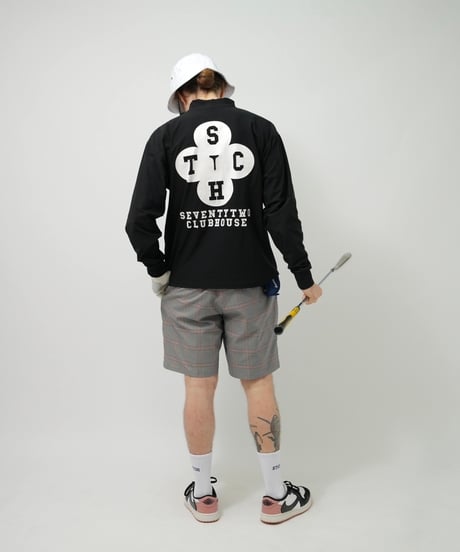STCH ORIGINAL【 Clover logo mock neck-black 】