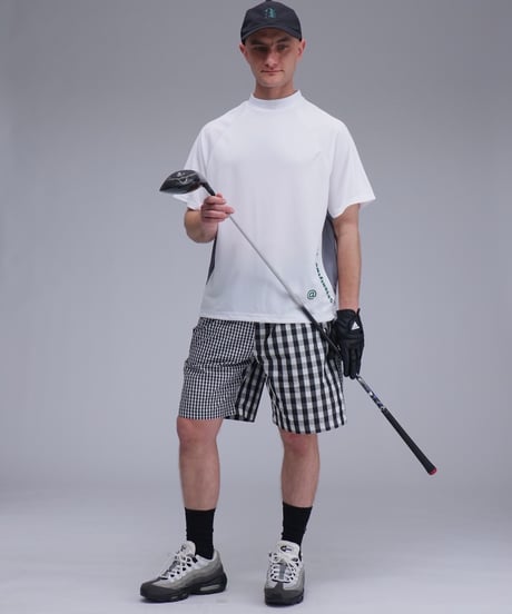 【ANTIQUAGOLF×STCH】UNISEX(ユニセックス)check half pants-black