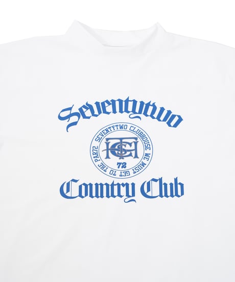 STCH ORIGINAL 【mock neck STCH COUNTRYCLUB-white×blue】