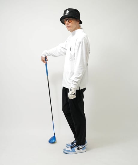 STCH ORIGINAL【 Clover logo mock neck-white 】