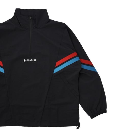 【ANTIQUAGOLF×STCH】 Line design Pullover-black
