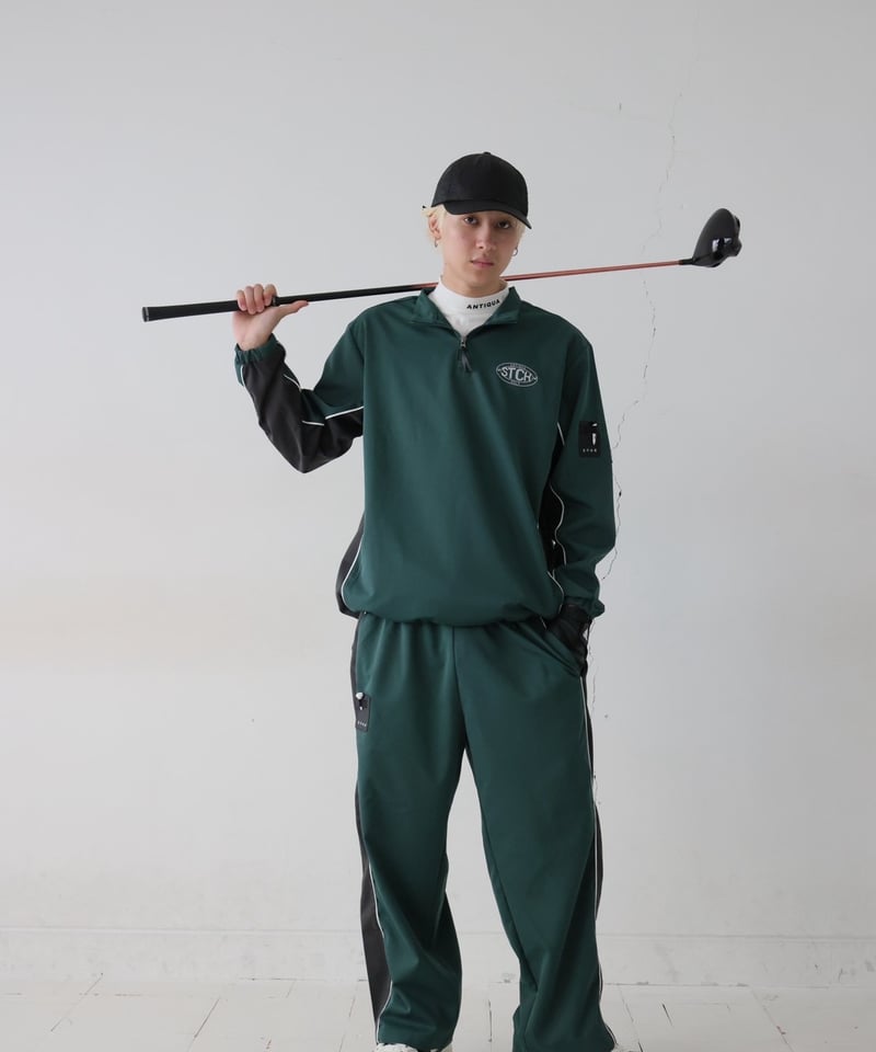 ANTIQUAGOLF×STCH】 color matching pants-green |