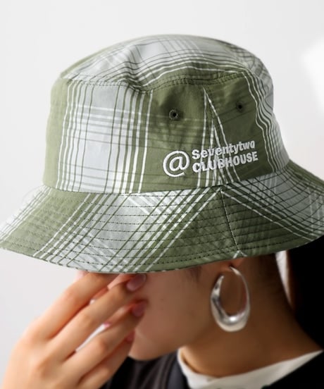 【ANTIQUAGOLF×STCH】UNISEX(ユニセックス) check bucket hat-khaki
