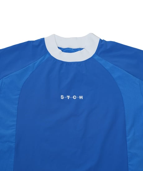 【ANTIQUAGOLF×STCH】UNISEX（ユニセックス）ribbed coler tops-blue