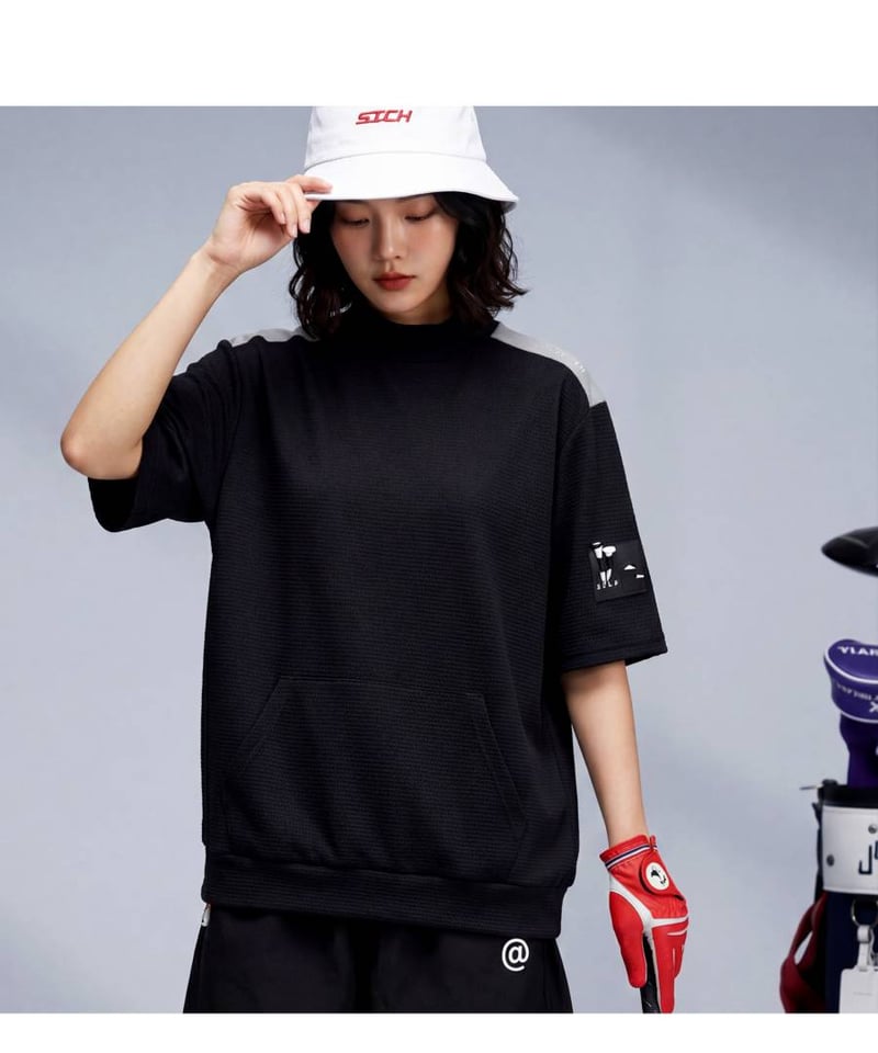 ANTIQUA GOLF×STCH】Mock Neck Tops-black | 【公式】S