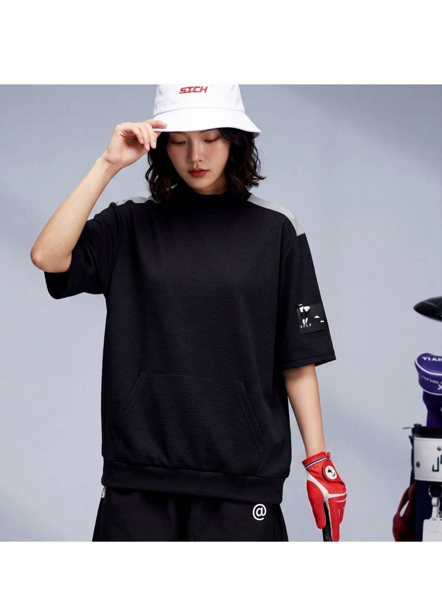 ANTIQUA GOLF×STCH】Mock Neck Tops-black | 【公式】S