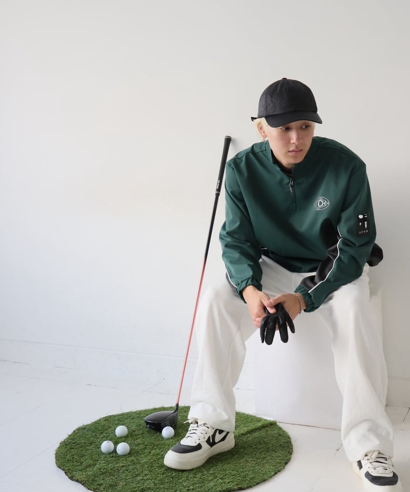 ANTIQUAGOLF×STCH】 Half Zip LOGO Tops-green | 【