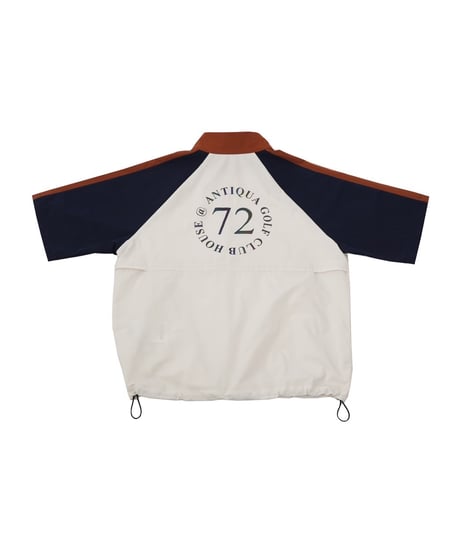 【 ANTIQUAGOLF×STCH 】halfzip contrast pullover-offwhite×navy