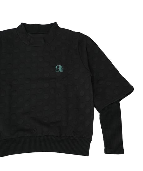 【ANTIQUAGOLF×STCH】dot layered tops-black