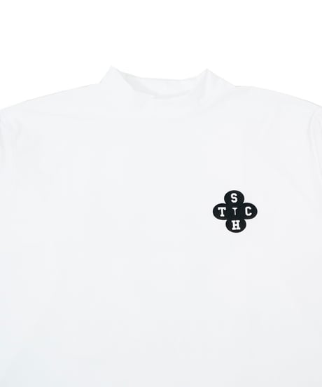 STCH ORIGINAL【 Clover logo mock neck-white 】