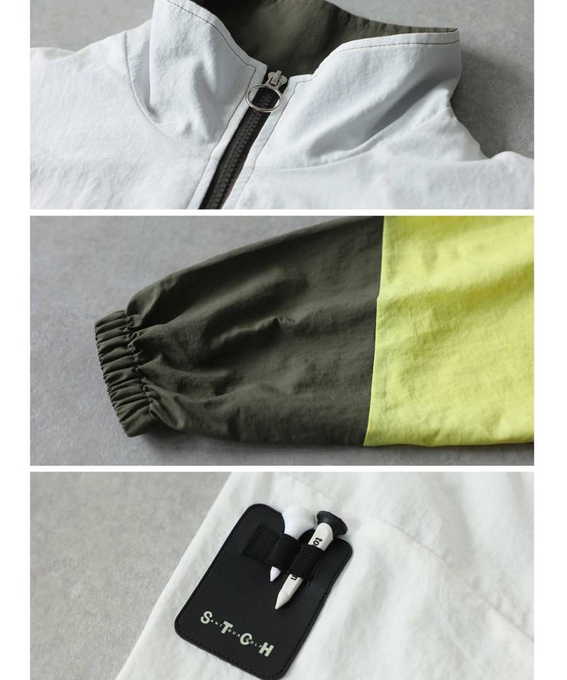 ANTIQUAGOLF×STCH】Color Block Stand Zip Jacket-