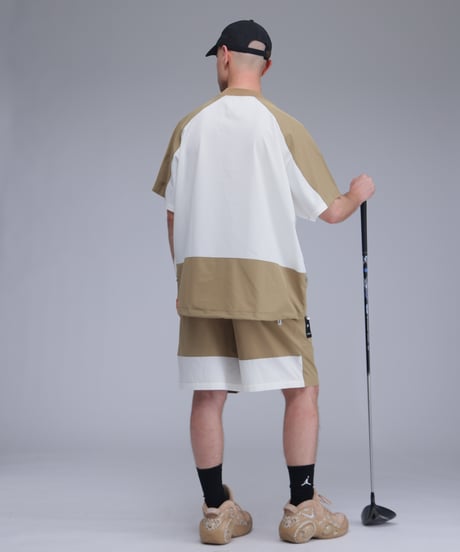 【ANTIQUAGOLF×STCH】UNISEX(ユニセックス)colored tech halfsleeve-beige