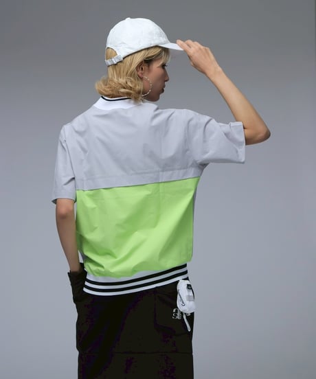 【 ANTIQUAGOLF×STCH 】backcolor mockneck tops-lightgray