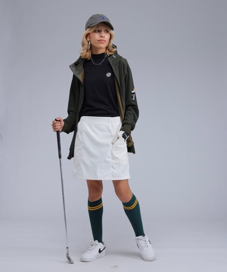 【ANTIQUAGOLF×STCH】LADIES（レディース）pocket design skirt-white
