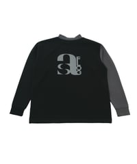 【ANTIQUAGOLF×STCH】UNISEX（ユニセックス）mock neck back logo Tshirt-gray×black