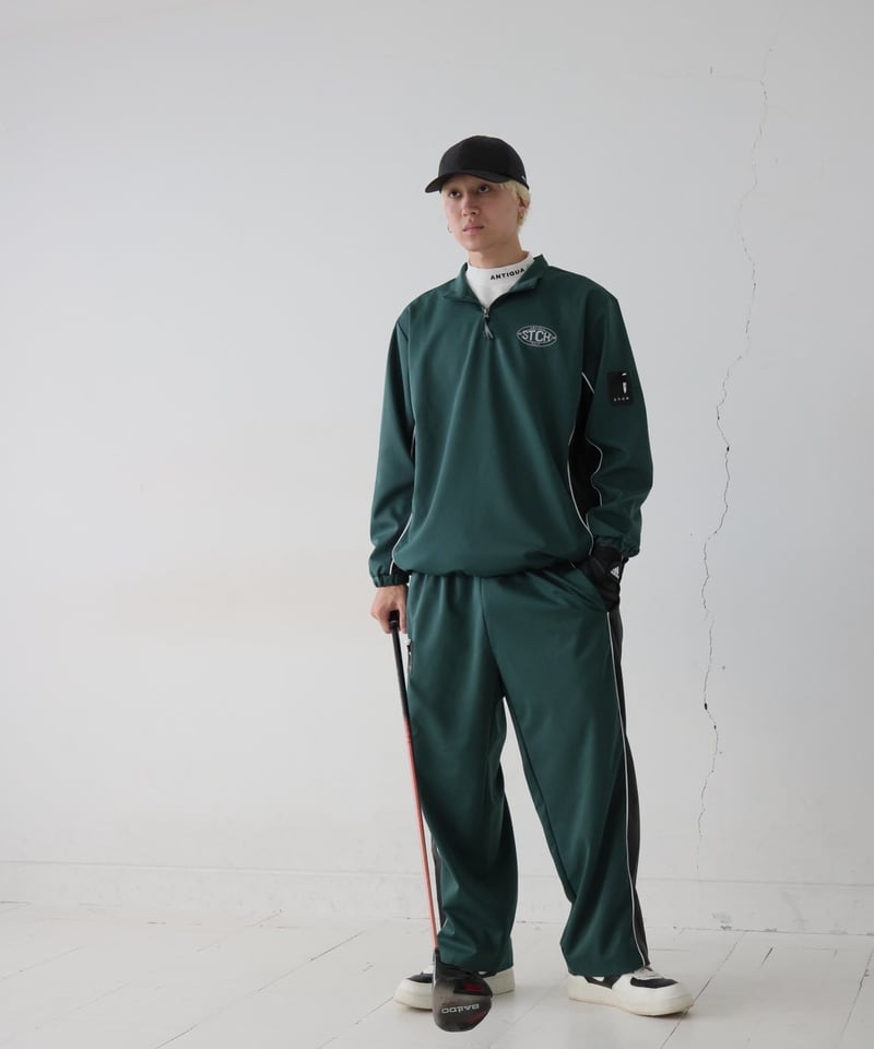 ANTIQUAGOLF×STCH】 Half Zip LOGO Tops-green | 【