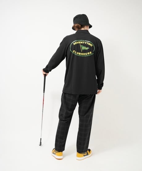 STCH ORIGINAL【Flag logo polo L/S-black】