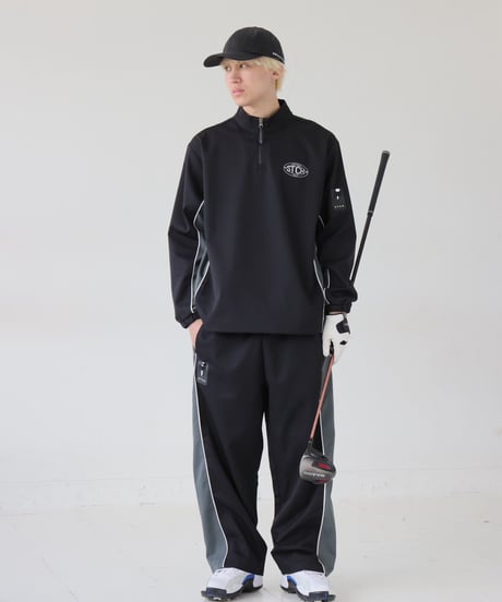 【ANTIQUAGOLF×STCH】 Half Zip LOGO Tops-black