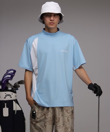 【 ANTIQUAGOLF×STCH 】Asymmetry Logo Tops-light blue