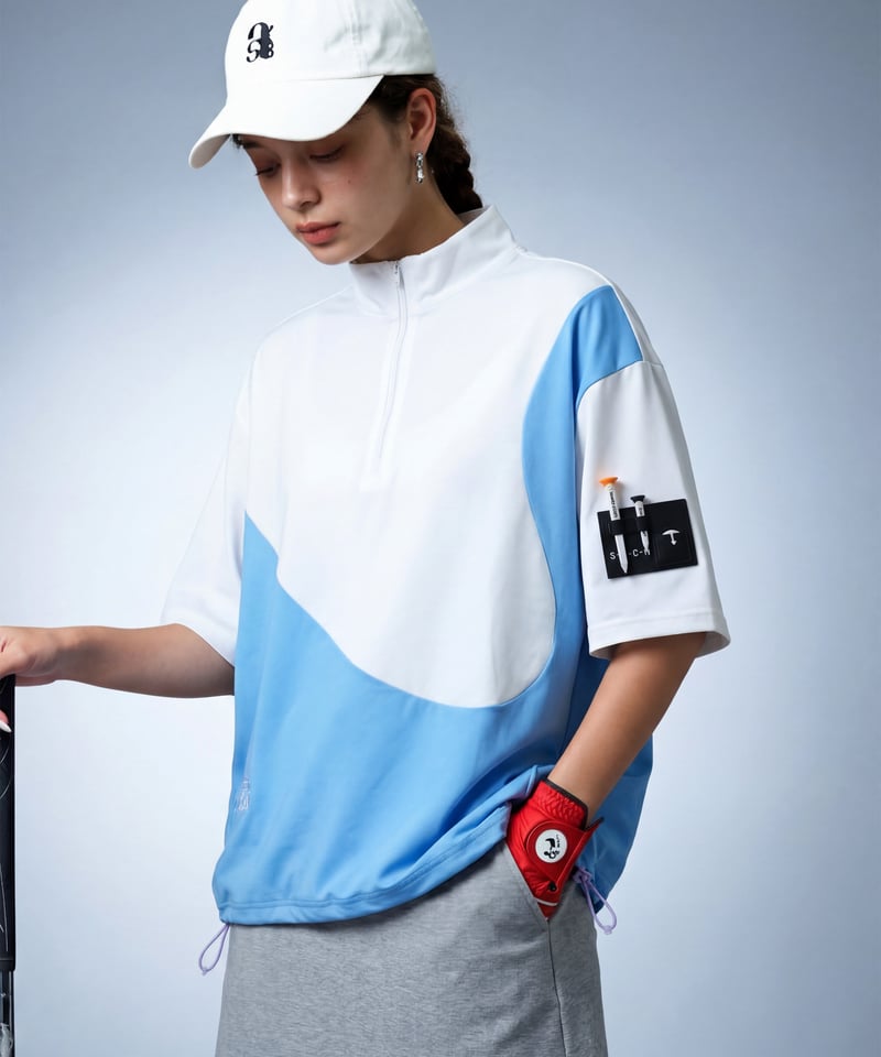 ANTIQUA GOLF×STCH】Color block Tops-bluemix | 【
