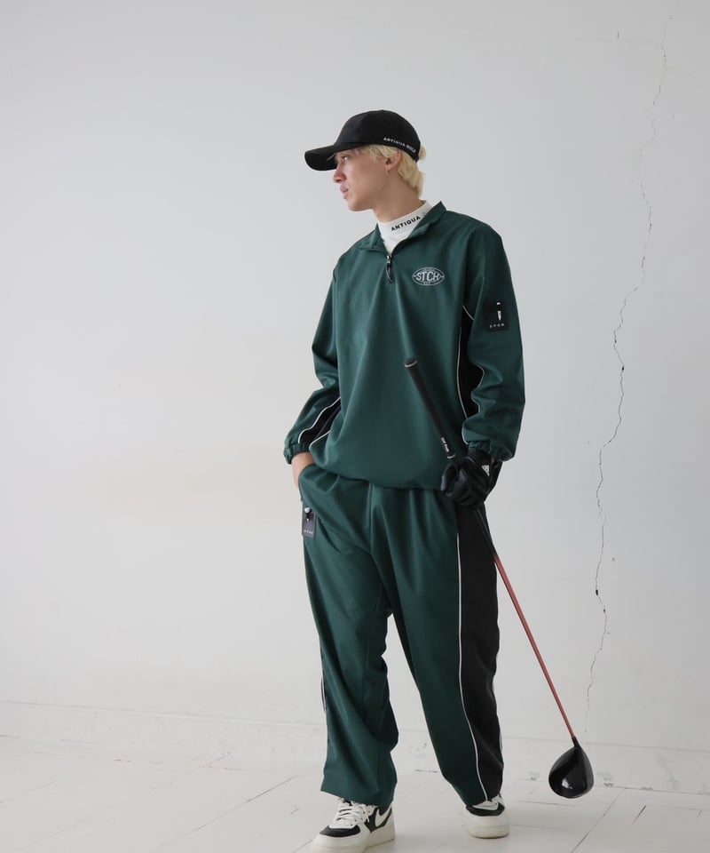 ANTIQUAGOLF×STCH】 color matching pants-green |