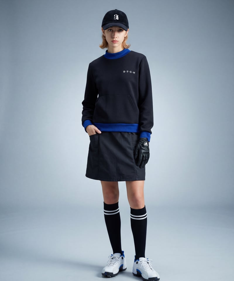ANTIQUA GOLF×STCH】LADIES（レディース） プルオーバー-black |