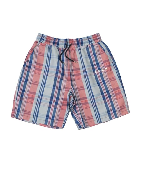 【ANTIQUAGOLF×STCH】UNISEX（ユニセックス）check half pants-red
