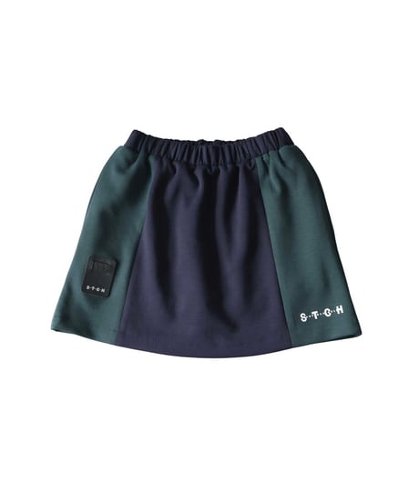 【ANTIQUA GOLF×STCH】LADIES（レディース）Colorblock Half Skirt-navy