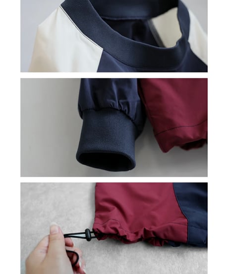 【ANTIQUAGOLF×STCH】Color Block Pullover-black