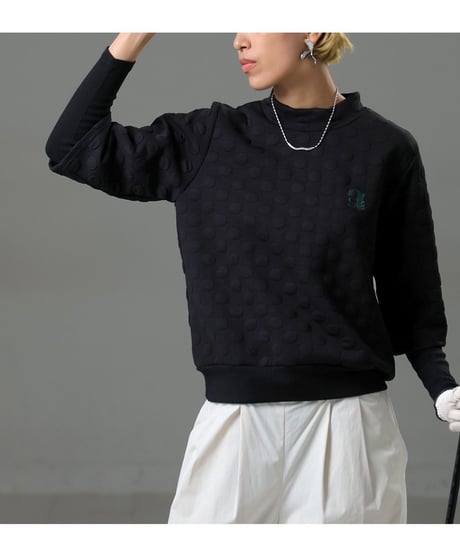 【ANTIQUAGOLF×STCH】dot layered tops-black
