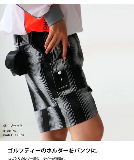 【ANTIQUAGOLF×STCH】UNISEX(ユニセックス) check half pants-black