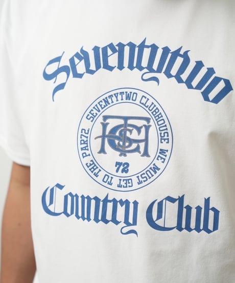 STCH ORIGINAL 【mock neck STCH COUNTRYCLUB-white×blue】