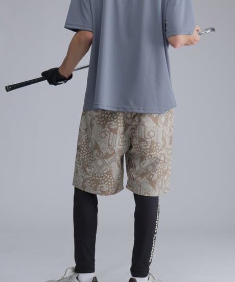 【 ANTIQUAGOLF×STCH 】paisley half pants-beige