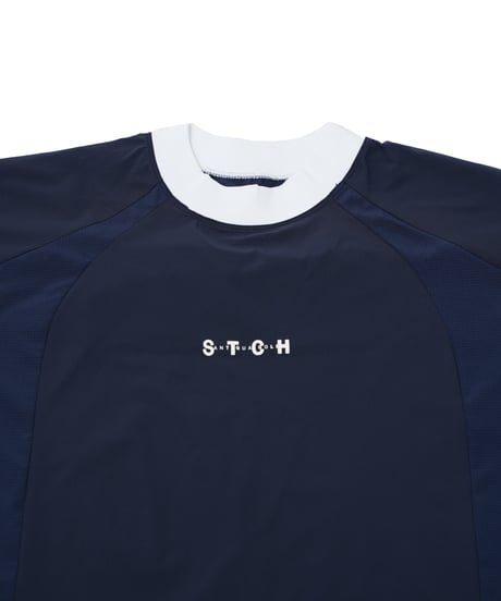 【ANTIQUAGOLF×STCH】UNISEX（ユニセックス）ribbed coler tops-navy