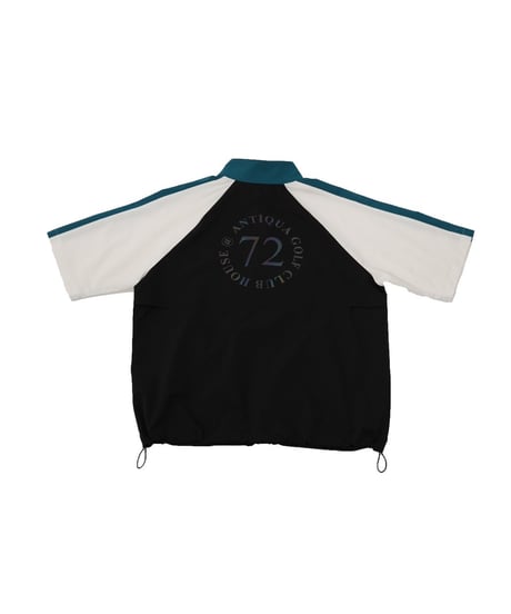 【 ANTIQUAGOLF×STCH 】halfzip contrast pullover-black×offwhite