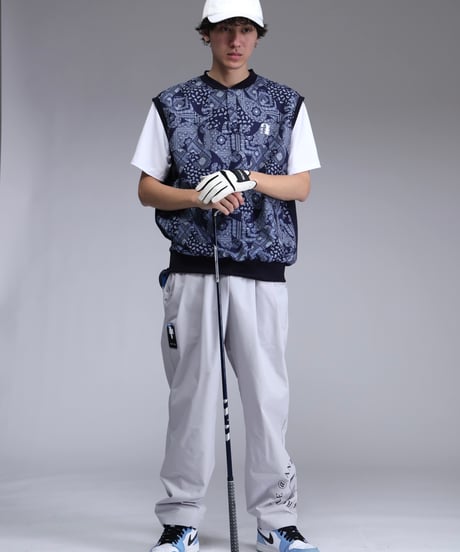 【 ANTIQUAGOLF×STCH 】paisley pattern vest-NAVY