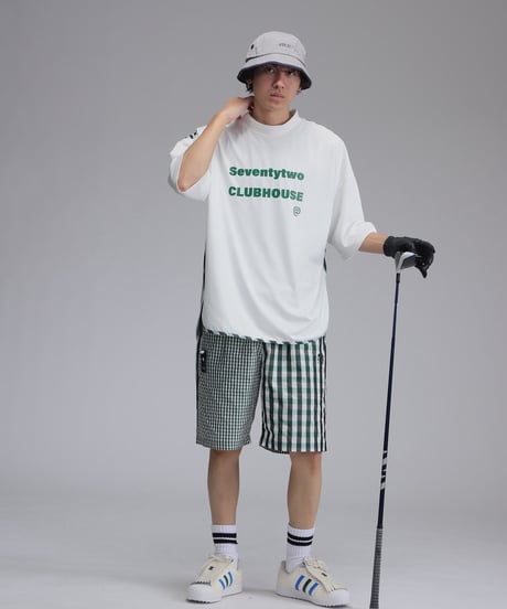 【ANTIQUAGOLF×STCH】UNISEX(ユニセックス)check half pants-green