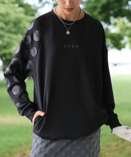 【ANTIQUAGOLF×STCH】UNISEX（ユニセックス）dot design tops-black