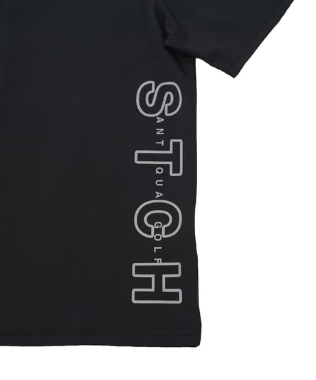 【ANTIQUAGOLF×STCH】UNISEX(ユニセックス)side logo mockneck tops-black