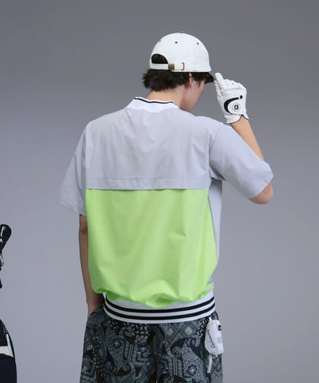 【 ANTIQUAGOLF×STCH 】backcolor mockneck tops-lightgray
