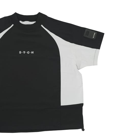 【ANTIQUAGOLF×STCH】UNISEX(ユニセックス)colored tech halfsleeve-black