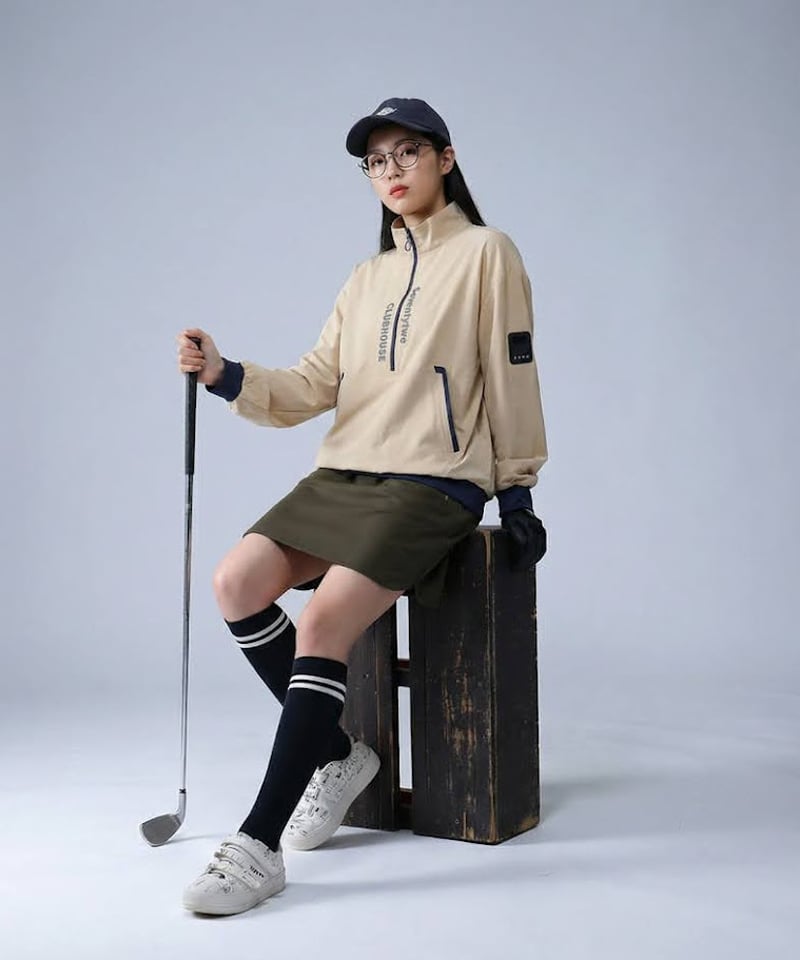 ANTIQUA GOLF × STCH】Logo Half-Zip-beige | 【公式】