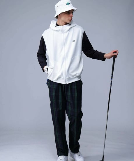 【ANTIQUAGOLF×STCH】UNISEX（ユニセックス）hoody logo vest-white